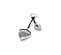 Vestopazzo Llavero con 2 corazones. Hecho a mano de aluminio 100% reciclado. níquel tested AL06031, plateado, Talla única