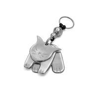 Vestopazzo Llavero con forma de gato de aluminio 100% reciclado. Unisex., plateado, Talla única
