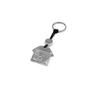 Vestopazzo Llavero en forma de casa. Hecho a mano de aluminio 100% reciclado. Certificado de níquel AL06040, plateado, S