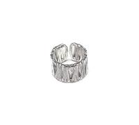 VESTOPAZZO MI5020S - Anillo ajustable de banda con cintas, chapado en plata
