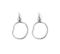 Vestopazzo Pendientes de aros grandes irregulares. Hechos a mano en aluminio 100% reciclado. Níquel testado. Elaboración artesanal. AL17397, big, Aluminio, Sin piedra preciosa