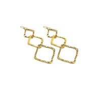 Vestopazzo Pendientes de latón con colgante de rombos. Artesanía. Níquel tested DD16076, L, Latón, ninguna.
