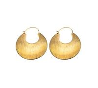 Vestopazzo Pendientes placa medialuna efecto satinado. Cierre de gancho. Níquel testado. Elaboración artesanal. Unisex. DD16130, grande, latón, Big, Latón, Sin piedra preciosa