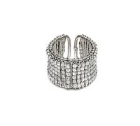 Vestopazzo Vlnet MI5050 - Anillo de banda de micro pepitas | chapado en plata | Níquel testado | Artesanía | MI5050