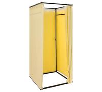Vestuario independiente, Marco de vestuario portátil móvil, rectangular espacio de privacidad temporal, ojal de vestuario Soporte de hierro, para tienda de ropa, oficina, centro comercial, amarillo