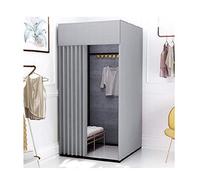 Vestuario para tienda de ropa, soporte de exhibición simple con estante de marco de metal, fácil de montar, vestidor temporal con mejor protección de privacidad