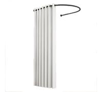 Vestuario portátil en forma de U con cortinas, probador móvil para el hogar, oficina, centro comercial, vestidor compacto (blanco B 85 x 80 cm)