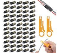 Veszoen 60 Pièces Connecteur Etanche 2 Fils, Connecteur Electrique Etanche 12V, Connecteur 2 Broches pour Câble 18-22G AWG, pour Automobile, Éclairage LED et Appareils Électriques