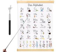 Veszoen Poster ABC para Niños 40 x 60 cm Pôster do Alfabeto para Crianças, Abecedario Para Niños, Póster educativo ABC Poster für Kinder für Einschulung Kindergarten Prischule Vorschule