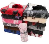 Vet Fleece Manta de Forro Polar Antideslizante con diseño de Huellas, para Perros, Gatos, Cachorros, etc.