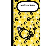 Vet Nurse Notes - Patient Case Notes - Yellow w/Pawprints: Case log notebook, helping veterinary nurses, technicians and assistants with patient history