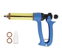 VET.PLUS Jeringa automática de ganado de 50 ml para vaca, cabra, cerdo, oveja, pistola de vacunación de ganado de repetición continua, jeringa veterinaria con interfaz Luer Lock de dosis ajustable