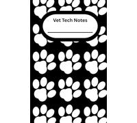 Vet Tech Notes - Patient Case Notes - Black & White Pawprints: Case log notebook, helping veterinary nurses, technicians and assistants with patient history