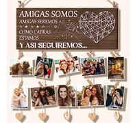 Vetbuosa Regalo de Reyes Magos Amiga, Marcos de fotos, Regalo Amiga Cumpleaños, Regalo Mejor Amiga Navidad, Equipar con 10 Estantes de Madera