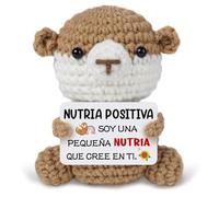 Vetbuosa Regalo Positivo para Mujer, Regalos Amigas Originales - Nutria de Ganchillo con Mensaje Positivo, Regalo Original Amiga, Ideal para Cumpleaños, Aniversario o Navidad