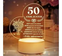 Vetbuosa Regalos para 50 Aniversario - Lámpara de Noche para Bodas Oro