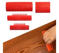 Veteador Efecto Madera,4pcs Herramienta de Grano de Madera,Veteador Efecto Madera para Decoración,Pintura Efecto Madera de Goma para Decoración de Paredes Hogar DIY