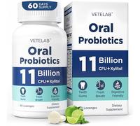 VeteLab Probióticos orales para el mal aliento de la boca, 11 mil millones de CFU probióticos masticables para dientes y encías, boca seca, restauración de encías, aliento fresco, halitosis crónica y