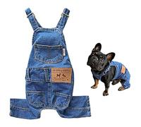 Vêtements en Denim Pour animaux de compagnie - Tissu Jeans bleu Doux, matériau léger et respirant, sangles réglables, ajustement Confortable | Veste de Manteau de chiot de Chien Pour Les Petits