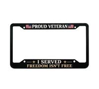 Veteran License Plate Frame, 12.2x6.3x0.39 Inches Long-Lasting Classic Portable - Patriotic License Plate Frame | For Women Men Adults Automotive Vehicles Sedan Pickup Truck Trailer ATV Motorhome