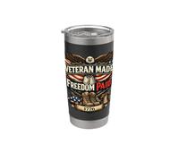 Veteran Made Freedom Paid Patriotic Eagle Flag 1776 250 Vaso térmico de acero inoxidable de doble pared