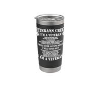Veteran’s Creed I’m Veteran T-Shirt Vaso térmico de acero inoxidable de doble pared