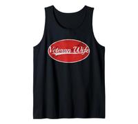 Veteran Wife Throwback Varsity Military Spouse Camiseta sin Mangas