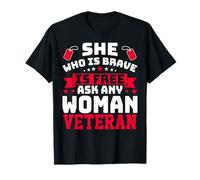 Veteran Woman Strong Vet Lady American Woman Soldier DD-244 Camiseta