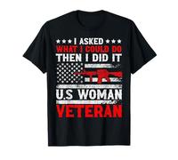 Veteran Woman Strong Vet Lady American Woman Soldier DD-245 Camiseta