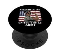 Veterano del Ejército de los Estados Unidos Veterano Afroamericano PopSockets PopGrip Adhesivo