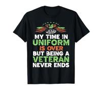 Veterano Militar Orgullo Tiempo en Uniforme No Termina Camiseta