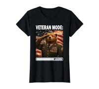 Veterano Orgulloso Oso Papá Militar Héroe Padre e Hijo Camiseta gráfica económica, Mujer, Negro, S