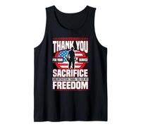 Veteranos 4 de Julio Gracias Bandera Americana Veterano Patriota Camiseta sin Mangas