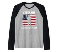 Veterans Against Fascism Vintage US Army Patriotic Soldier Camiseta Manga Raglan