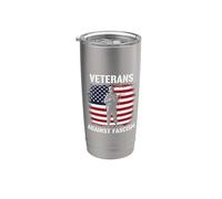 Veterans Against Fascism Vintage US Army Patriotic Soldier Vaso térmico de acero inoxidable de doble pared