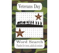 Veterans Day Word Search Book: Word Search Puzzles for Teens, Adults & Seniors | Easy to Read Print | 495 Searchable Words - 55 puzzles | Packable ... & Relaxation | Features Military Terms