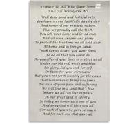Veterans Tribute Remember Poem Canvas Wall Art Patriotic Decor Classroom Office Home Memorial Day(Framed,08x12inch(20x30cm))