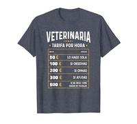 Veterinaria - Tarifa por Hora de Veterinaria Diseño Gracioso Camiseta, Hombre, Azul Jaspeado, S