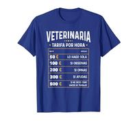 Veterinaria - Tarifa por Hora de Veterinaria Diseño Gracioso Camiseta, Hombre, Azul Real, XXL