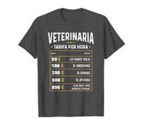 Veterinaria - Tarifa por Hora de Veterinaria Diseño Gracioso Camiseta, Hombre, Jaspeado Oscuro, S
