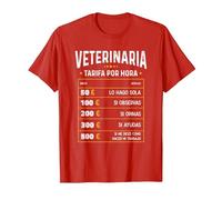 Veterinaria - Tarifa por Hora de Veterinaria Diseño Gracioso Camiseta, Hombre, Rojo, XXL