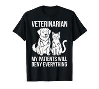 Veterinario Mis Pacientes negarán Todo diseño de Perros y Gatos Camiseta gráfica económica, Hombre, Negro, XL