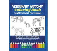 Veterinary Anatomy Coloring Book for Vet Students & Professionals: Dog, Cat, Horse & Animal Physiology Coloring Book with Detailed Illustrations, Muscle & Skeletal Systems + Self-Quiz Workbook
