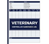 Veterinary Controlled Substance Log Book: Veterinary drug reference guide | veterinary dosage drug | Controlled Drug Record for Patients Medication Usage| veterinary pharmacology