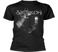 VETES Satyricon Crow and A Tombstone T Shirt Casual Graphic Tops Black S