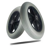 VetEur Ruedas Delanteras para Silla de Ruedas, Ruedas de Poliuretano Antideslizantes, Gris, 8 Pulgadas/200 Mm, Paquete de 2