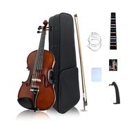 Vetimobato Kit de violín acústico de 5 cuerdas hecho a mano para principiantes y adultos músicos