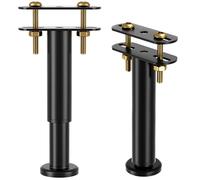VETIN 2 Piezas Patas de Cama Ajustables 18-32cm, Patas de Reemplazo de Metal para Carga Pesada con Base Antideslizante de Caucho, Compatible con Barandales de Cama King/Queen