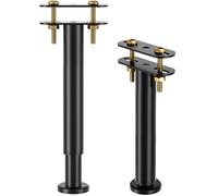 VETIN 2 PiezasPatas de Cama Ajustables 25-43cm, Patas de Reemplazo de Metal para Carga Pesada con Base Antideslizante de Caucho, Compatible con Barandales de Cama King/Queen