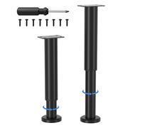VETIN Ajustables para Muebles, Altura Regulable de, Patas de Metal Negro para Muebles, Patas de Muebles para Armario, Mueble de televisión, Cama, sofá, mesita de Noche, Silla de (2, 25-43cm)